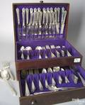 Sterling silver flatware service and case marked Alvin