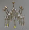 Set of Twelve Kirk Coin Silver Forks and Set of Five Coin Teaspoons