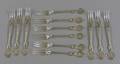 Twelve Coin Silver Cocktail Forks