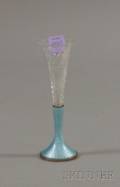 The Thomae Company Enameled Sterling Silver and Cut Class Bud Vase