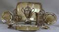 Nine Victorian Silver Plated Table Items