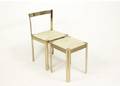 Modernist Style Brass Chair  Ottoman wCord Seats