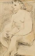 American School 20th Century Lot of Two Female Nudes