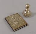 Silver Overlay Bottle and an English Silvermounted Leather Address Book