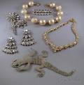 Small Group of Paste and Pasteinset Costume Jewelry