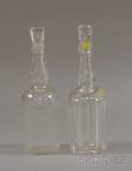 Two Colorless Cut Glass Decanters