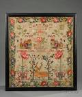 Framed Dutch Wool Needlework Sampler