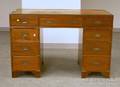 Britishstyle Brassmounted Mahogany Doublepedestal Captains Desk with Leatherinset Writing Surface