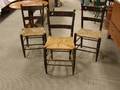 Set of Six Painted and Stencil Decorated Slatback Side Chairs
