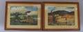 Pair of Richard Vanderfold Ellery American 19091993 Watercolor on Paper Hunting and Farming Scenes