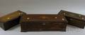 Three Inlaid Grain Painted Wood Cased Cylinder Musical Boxes