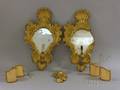 Pair of Rococostyle Carved Giltwood Mirrored Wall Sconces
