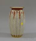 Dahl Jensen Gilt and Handpainted Crackle Glazed Porcelain Vase