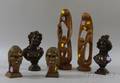 Six Carved Wooden Figural Items