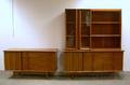 United Midcentury Modern Walnut Credenza and Twopart Breakfront