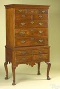 Pennsylvania Queen Anne walnut high chest of drawers ca 1760