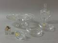 Six Steuben and Other Colorless Art Glass Table Items