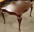 Queen Anne Style Carved Mahogany Traytop Low Table