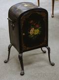 Painted Floral Decorated Victorian Tin and Iron Plate Warming Cabinet