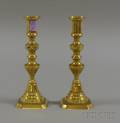 Pair of Brass Pushup Candlesticks