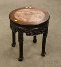Chinese Export Circular Marbleinset Carved Hardwood Stand