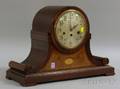 Inlaid Quarterchiming Mahogany Mantel Clock