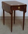 George III Style Carved Mahogany and Mahogany Veneer Dropleaf Table with Drawer