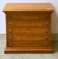 Victorian Walnut and Burl Veneer Slantfront FiveDrawer Retail Countertop Chest