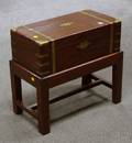 Brassbound Mahogany Lap Desk on Stand