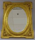 Late Victorian Giltwood Mirror with Oval Beveled Glass
