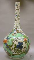 Large Chinese Enamel Decorated Porcelain Bottleform Vase