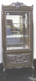 Carved mahogany china cabinet