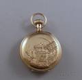 Ladys 14kt Gold Hunting Case Elgin Savonnette