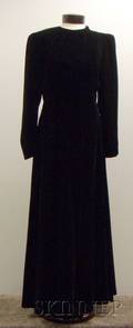 Vintage 1930s40s Black Velvet Original Kalmour Wrap Hostess Gown