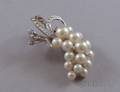 White Gold Pearl and Diamond Spray Brooch