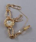 Ladys Retro 14kt Gold and Diamond Wristwatch