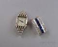 14kt White Gold Ladys Hamilton Wristwatch and a Diamond and Gemstone Clasp