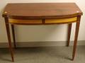 Federalstyle Inlaid Mahogany and Tiger Maple Veneer Bowfront Card Table