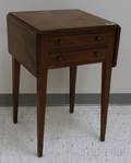 Federalstyle Inlaid Mahogany and Mahogany Veneer Dropleaf TwoDrawer Work Table