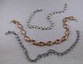 Three Art Deco Sterling Silver and Paste Necklaces