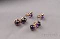 14kt Gold and Amethyst Cuff Links Russia
