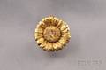 Antique 14kt Gold and Topaz Sunflower PendantBrooch