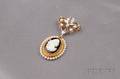 Antique 14kt Gold Hardstone Cameo and Seed Pearl PendantBrooch