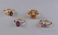 Four Gemset Gold Rings