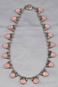 Sterling Silver and Rose Quartz Necklace NE From