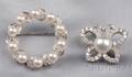 Two Cultured Pearl Pins