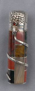 Victorian Sterling Silver and Scottish Agate Perfume
