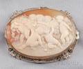 Large Shell Cameo Brooch