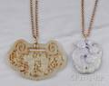 Two Jadeite and Lavender Jadeite Pendant Necklaces