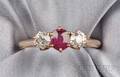 Antique Ruby and Diamond ThreeStone Ring